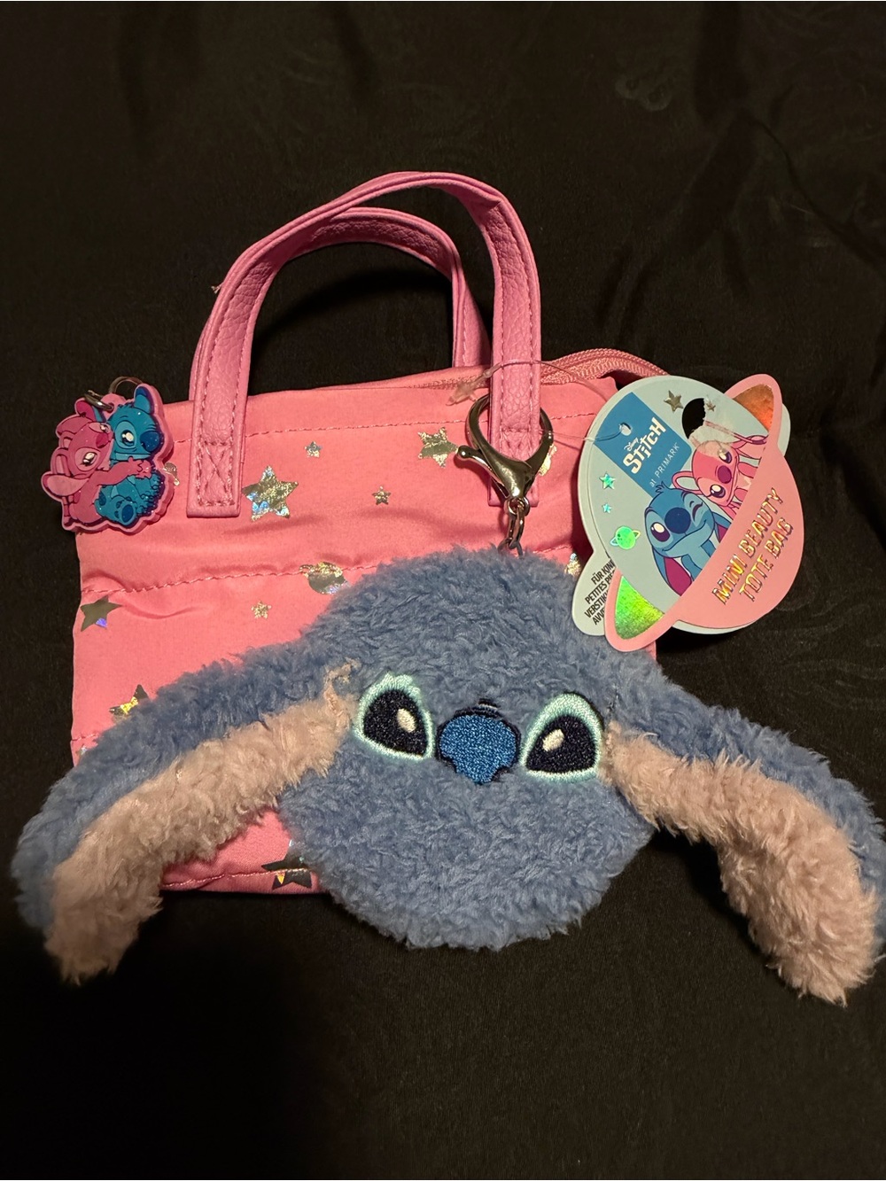 Stitch pink Bag in with Blue Plush Charm